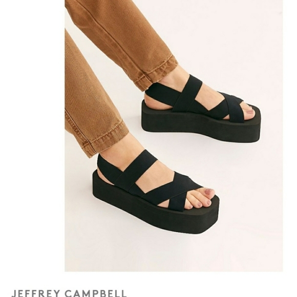 Jeffrey Campbell Shoes - Jeffrey Campbell Black Olivia Flatform Sandals-8
